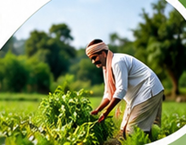 A Gotti Farms farmer tending crops in the field
